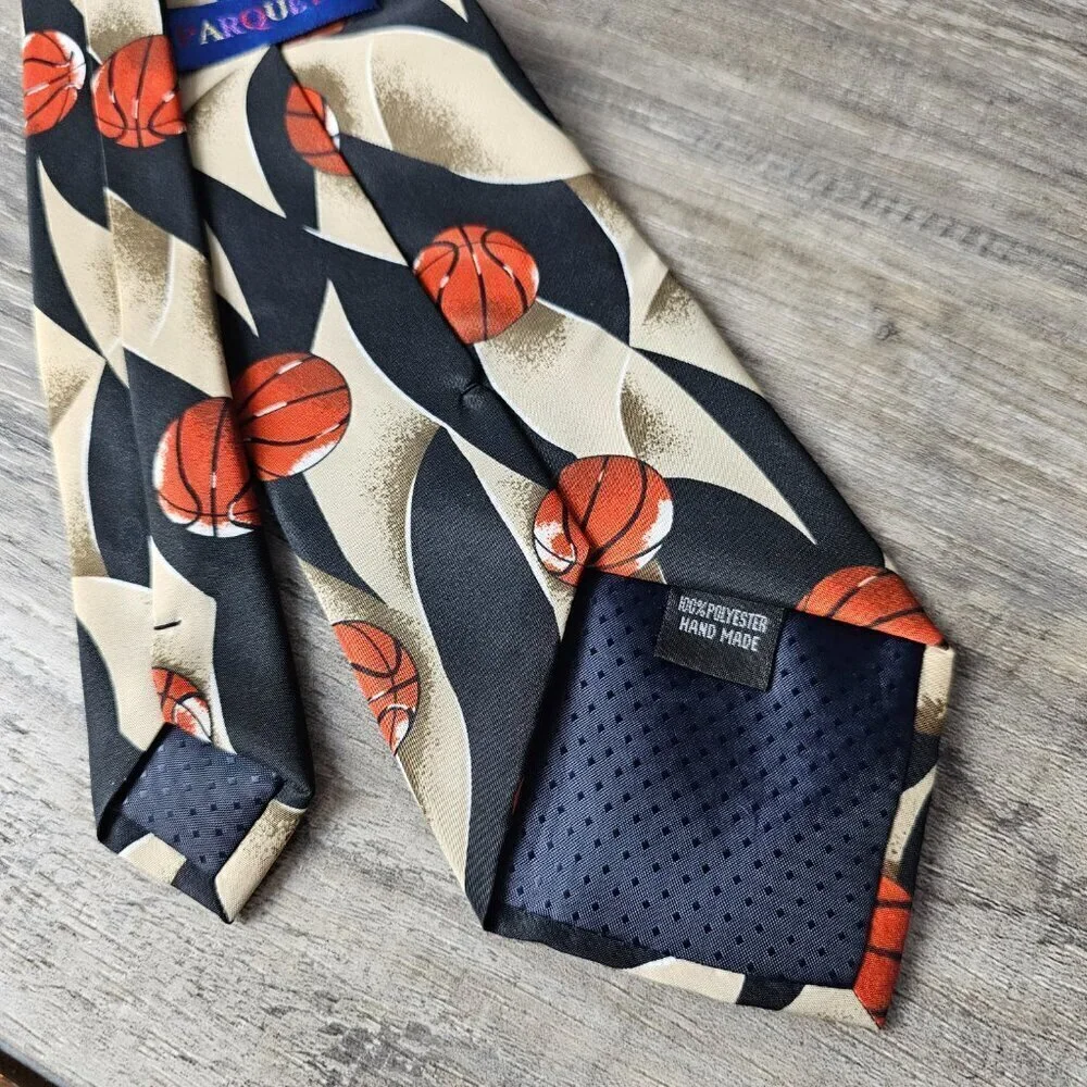 🏆256 Parquet Basketball Sports Novelty Necktie